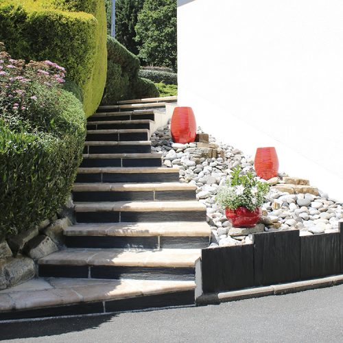 Escalier en schiste et dallage