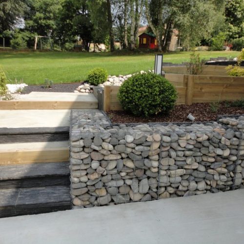 Muret de soutènement en gabions
