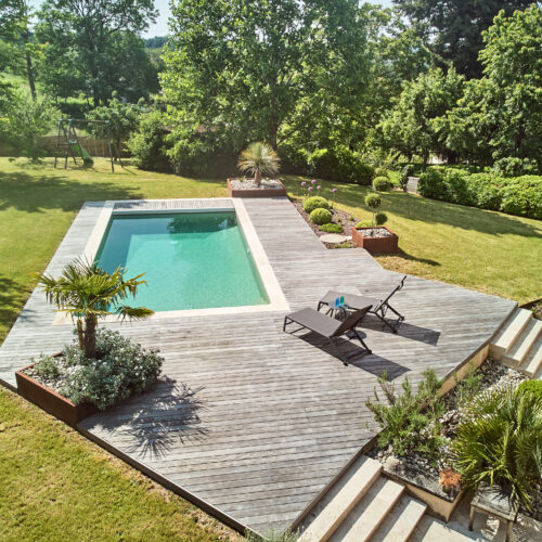 Aménagement tour de piscine bois